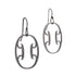 sterling silver plated in black rhodium oval arabesque earrings