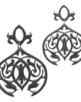 sterling silver plated in black rhodium arabesque dangle earrings