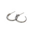 sterling silver plated in black rhodium round arpent hoops