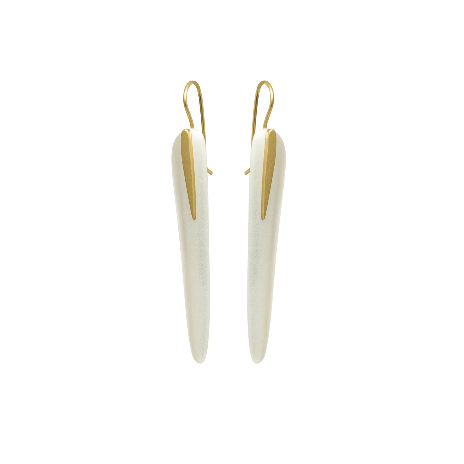 sterling silver and 18k yellow gold long totem earrings