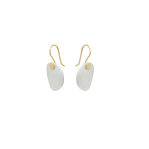sterling silver with 18k yellow gold square totem earrings