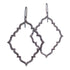 14k white gold plated in black rhodium with black diamonds diamond portail dangle earrings