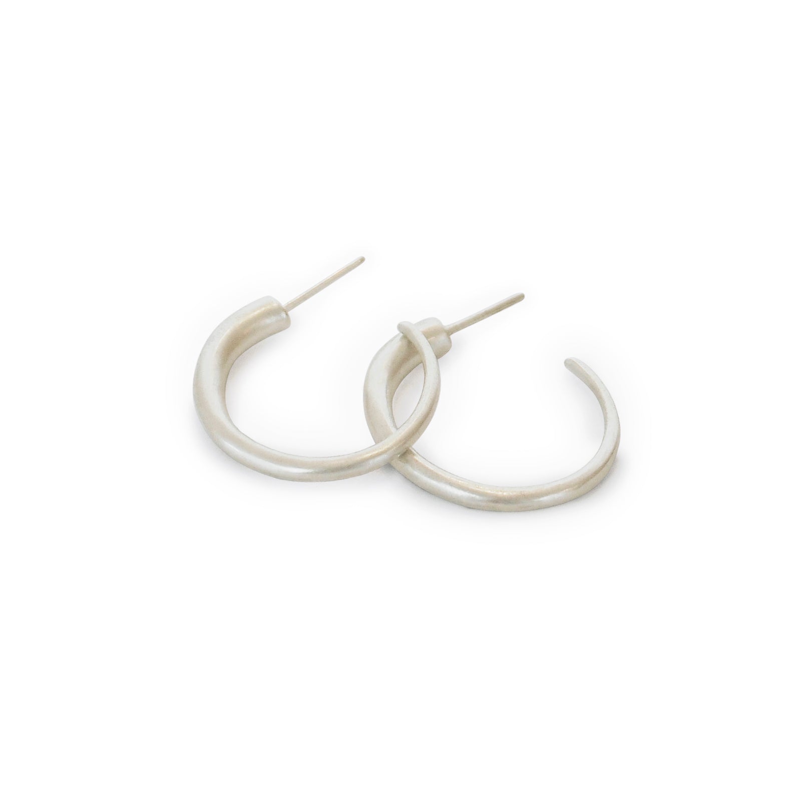 sterling silver round arpent hoops