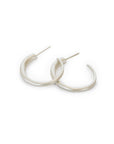 sterling silver round arpent hoops