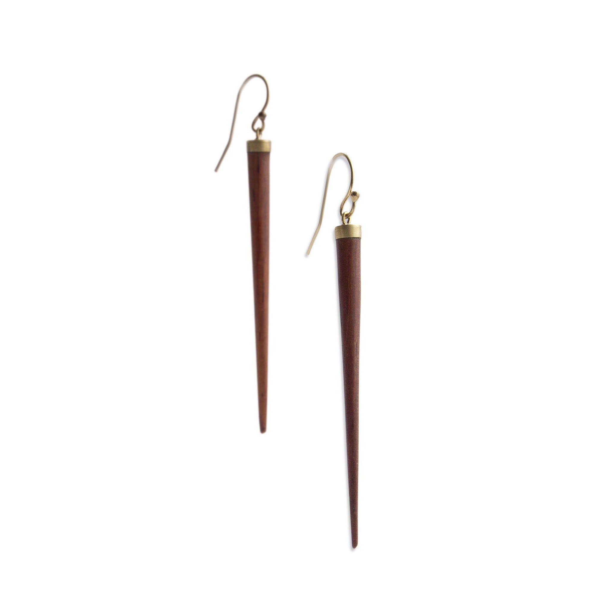  wood point drop earrings