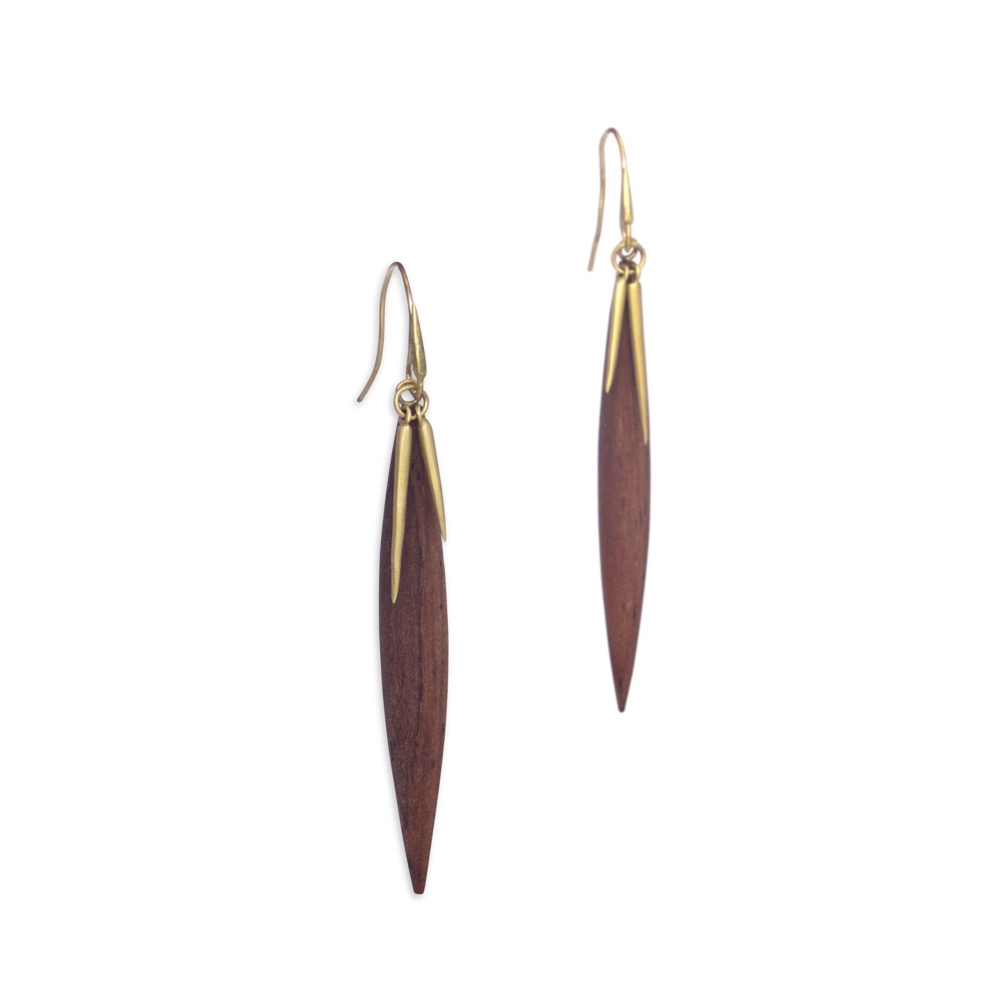 bocote/bronze wood point scatter earrings