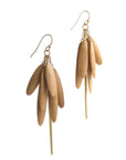 satinwood/bronze wood tassle & spicula earrings