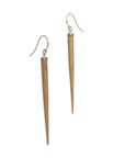 satinwood/bronze wood point drop earrings