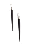 ebony/sterling silver wood point drop earrings