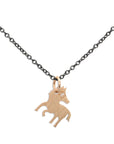 horse / 14k gold / oxidized silver chinese zodiac charms