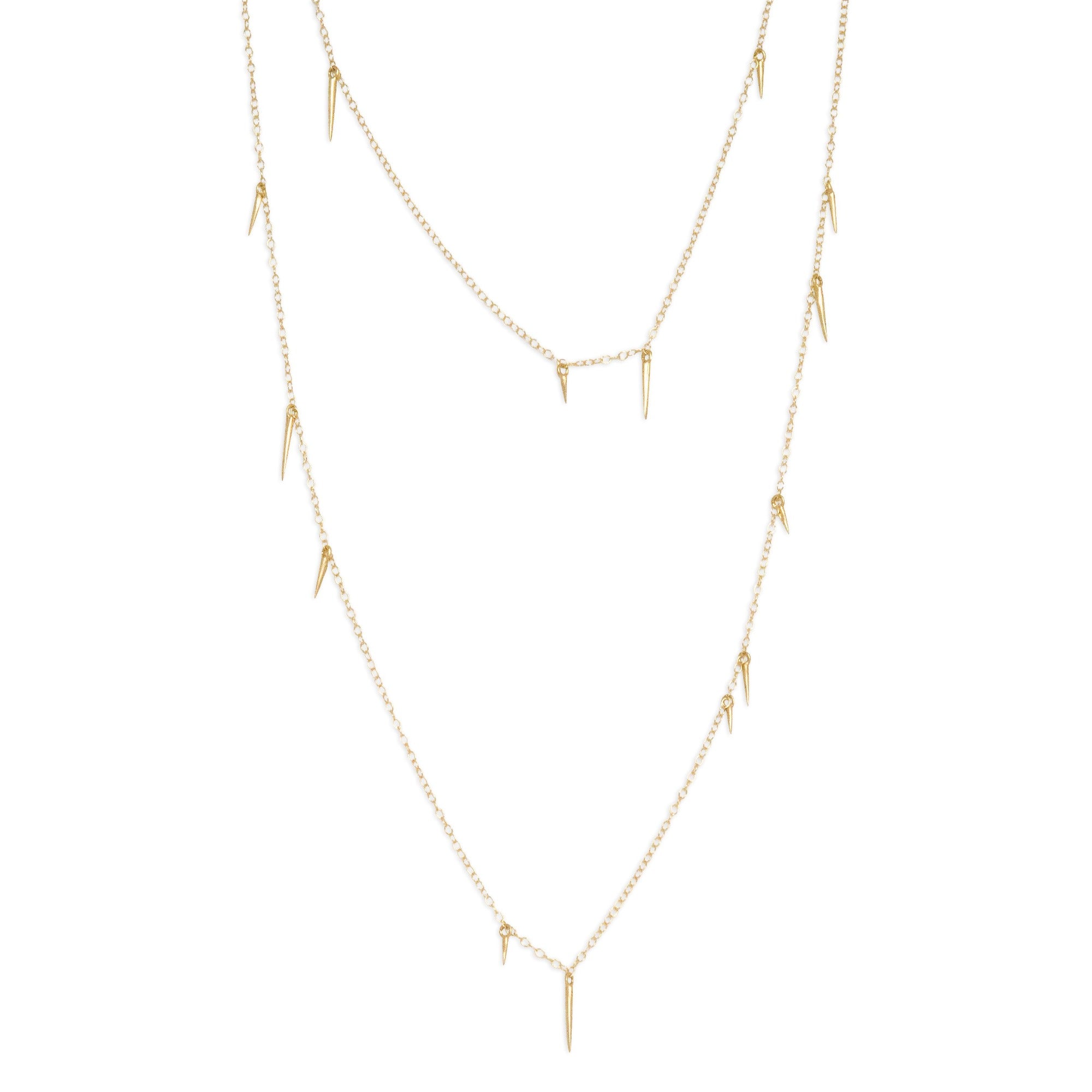 18k yellow gold / 18&quot; small point scatter necklace