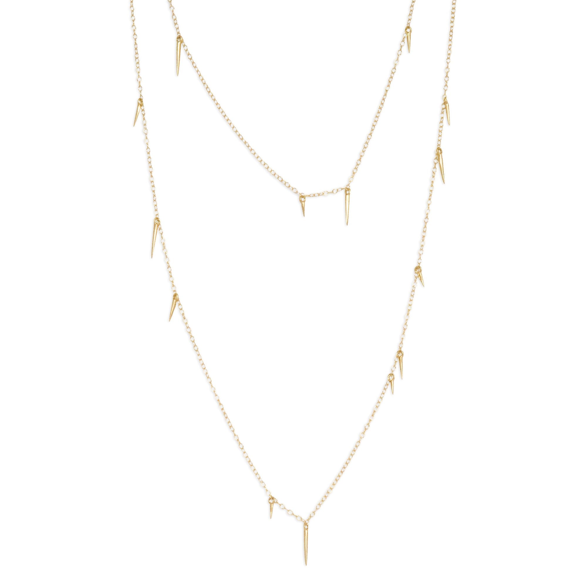 18k yellow gold / 18" small point scatter necklace