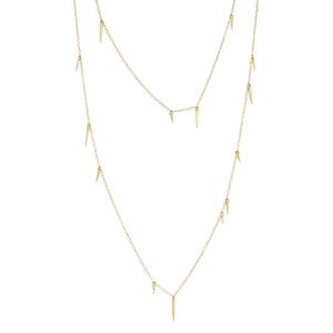 18k yellow gold / 18" small point scatter necklace