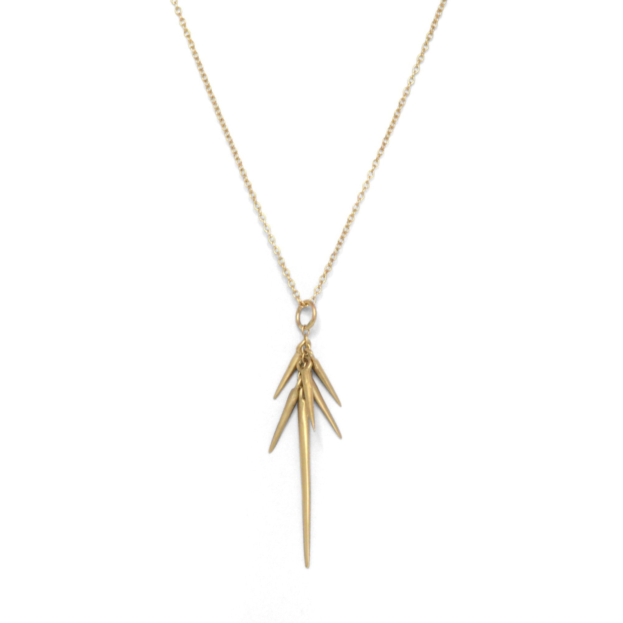 18k yellow gold small point cluster necklace
