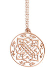 14k rose gold / 27" 14k gold chain arabesque medallion