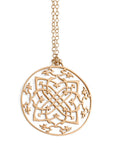 14k yellow gold / 27" 14k gold chain arabesque medallion