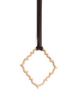 14k yellow gold on 34" leather cord portail pendant