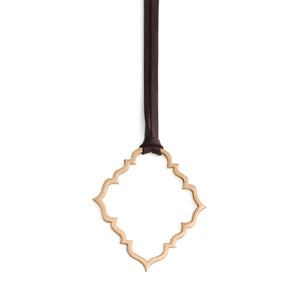 14k yellow gold on 34" leather cord portail pendant