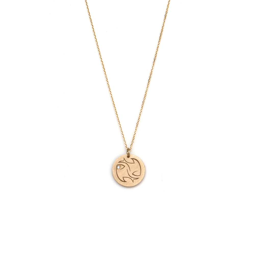 Pisces / 14k yellow gold / 14 karat gold zodiac charms -olde version