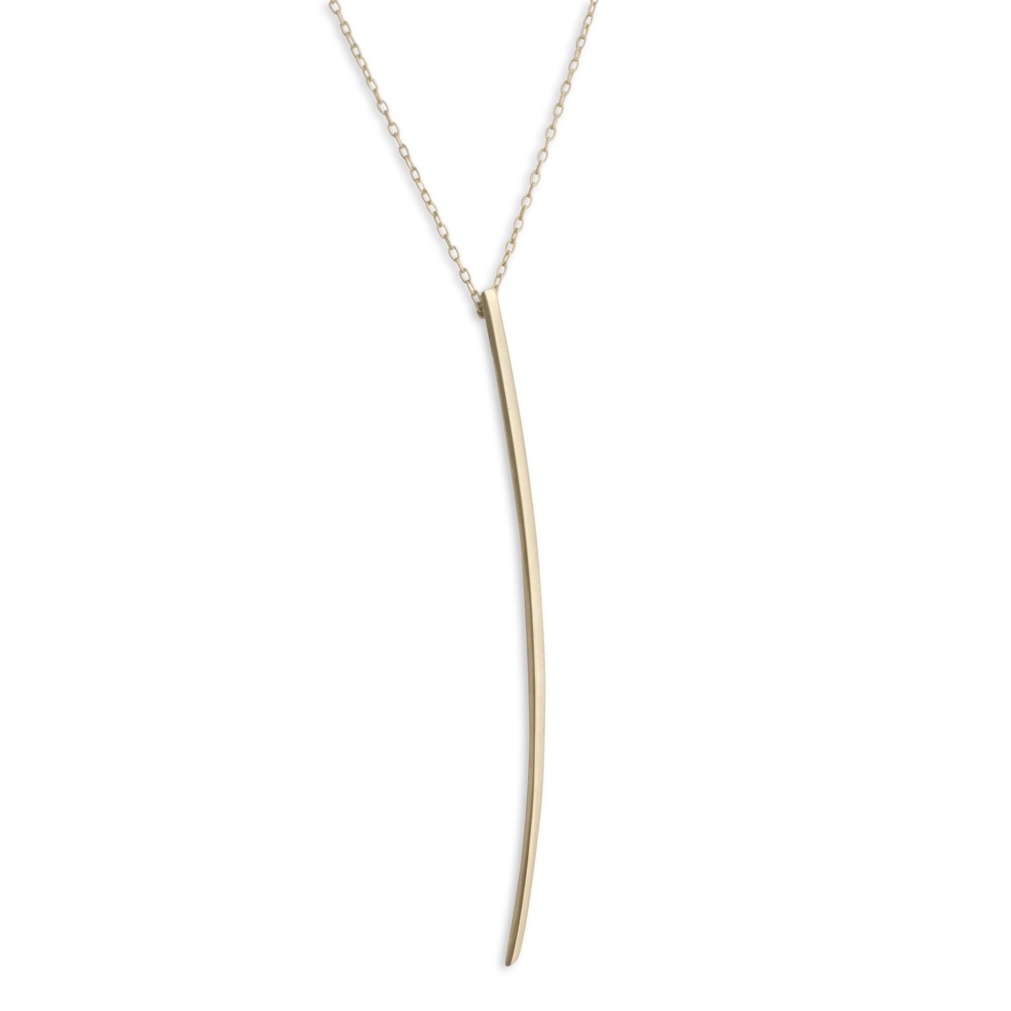 14k yellow gold long stake pendant