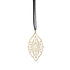 14k yellow gold / 42" leather cord with caps arabesque petal pendant