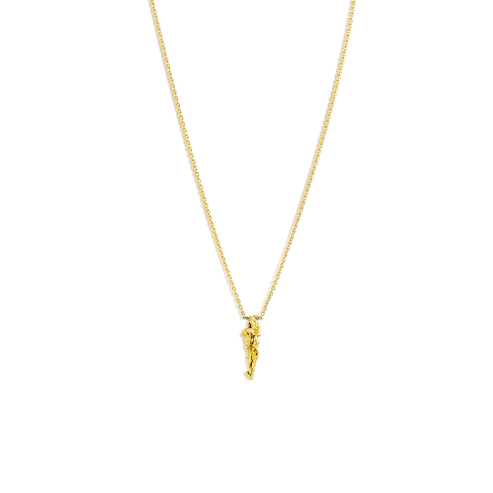 daggar/18" raw gold necklace