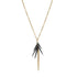 14k yellow gold/oxidized silver small point cluster necklace