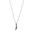 sterling silver plated in black rhodium/14k yellow gold chain vertical shard necklace
