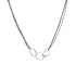 sterling silver, 14k yellow gold, & 14k rose gold small "o" trinity necklace