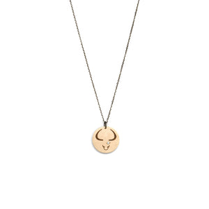 Taurus / 14k yellow gold / oxidized sterling silver zodiac charms