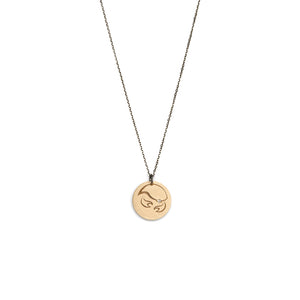 Cancer / 14k yellow gold / oxidized sterling silver zodiac charms