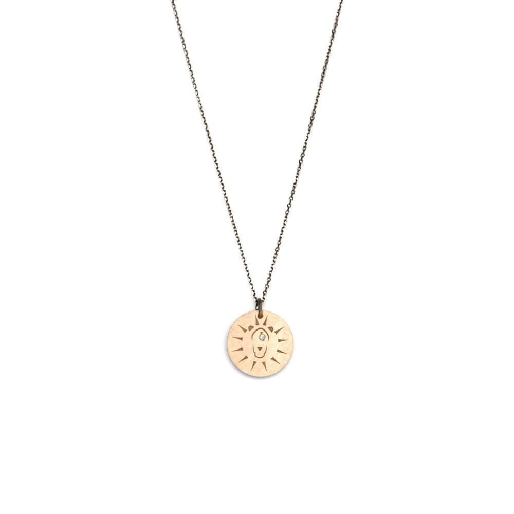 Leo / 14k yellow gold / oxidized sterling silver zodiac charms