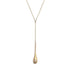 14k yellow gold with white diamond teardrop necklace