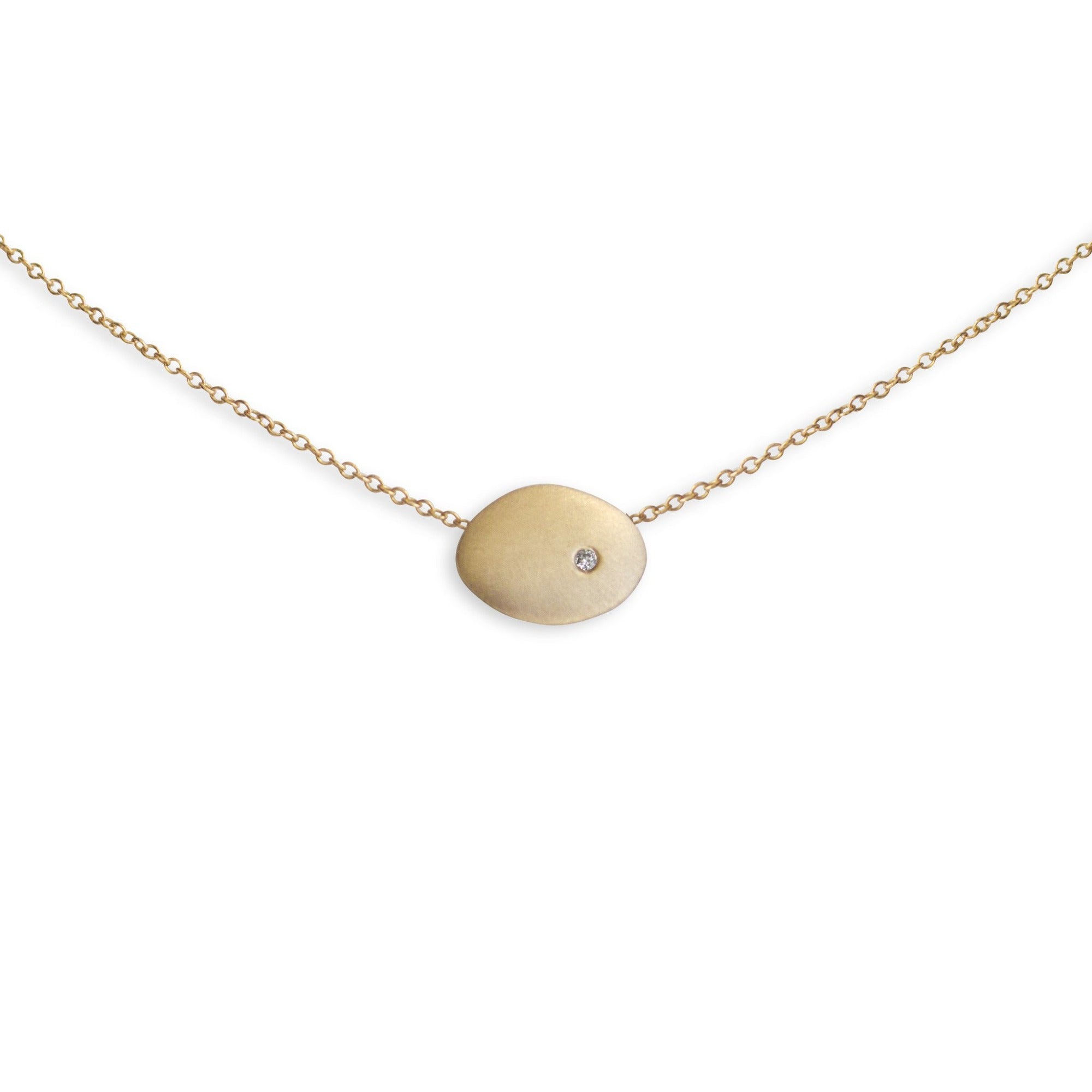 14K Gold Disc Charm Necklace