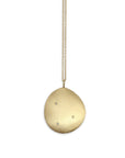 14k yellow gold on 14k yellow gold chain with white diamonds large disc pendant