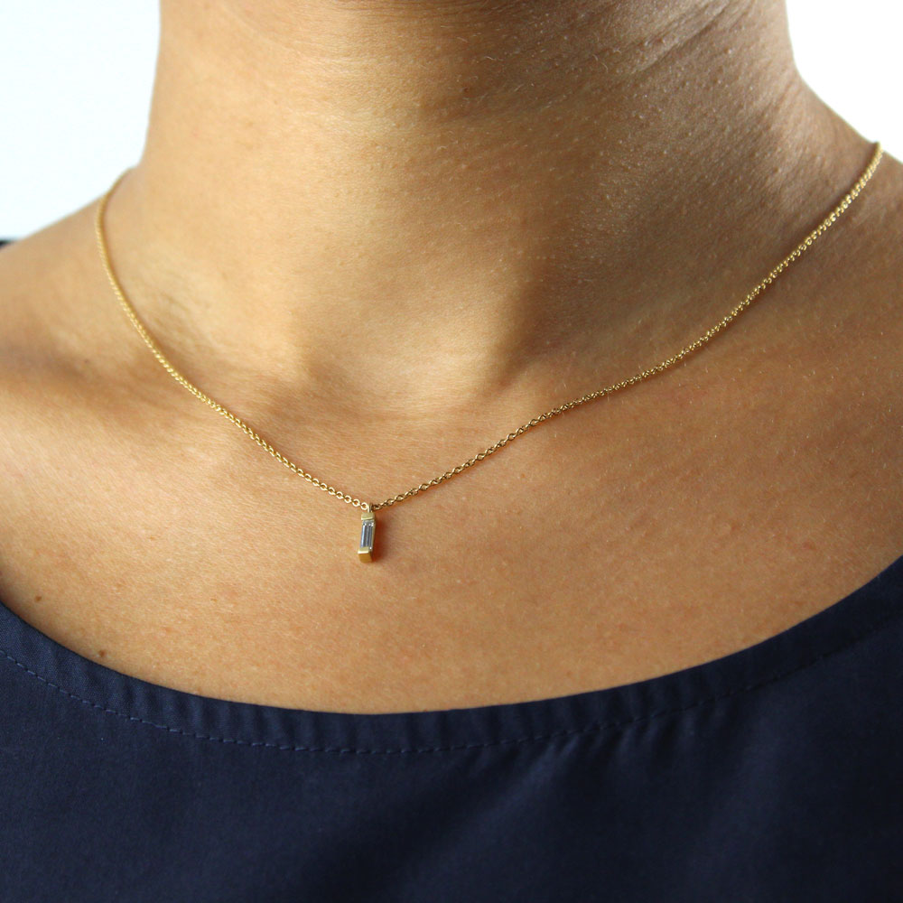  vertical baguette diamond necklace