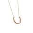 14k yellow gold with white diamonds / large diamond crescent necklace