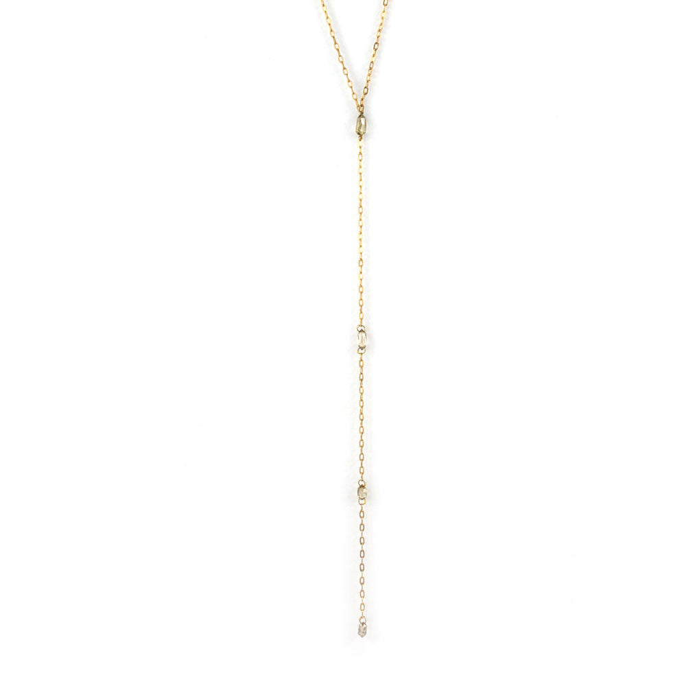  graduated briolette plunge necklace