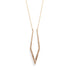 14k yellow gold/brown ombre pave diamonds diamond mirror trace necklace