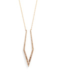 14k yellow gold/brown ombre pave diamonds diamond mirror trace necklace