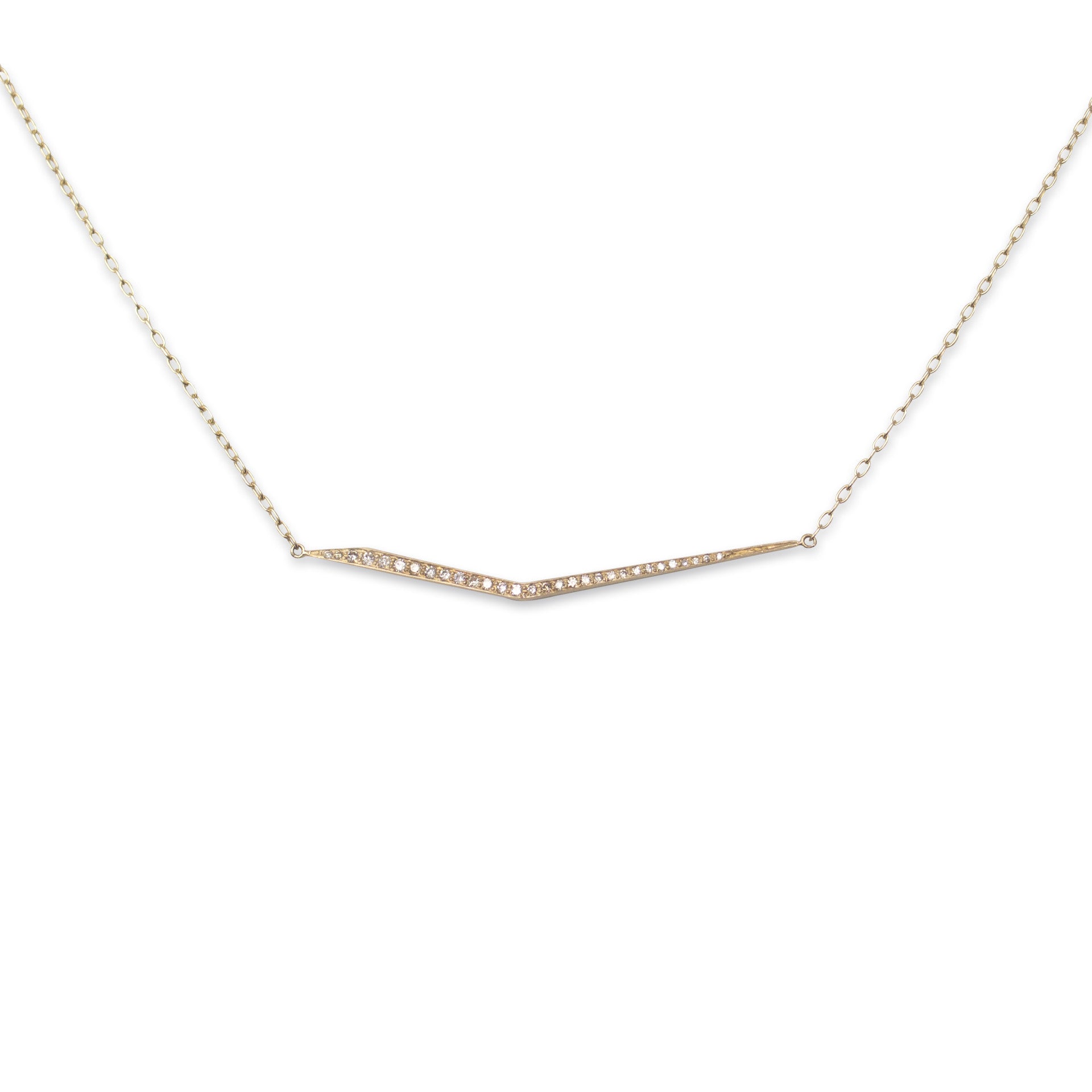 14k yellow gold with brown diamonds diamond trace necklace