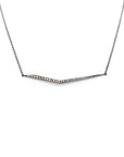 14k white gold plated in black rhodium with brown diamonds diamond trace necklace