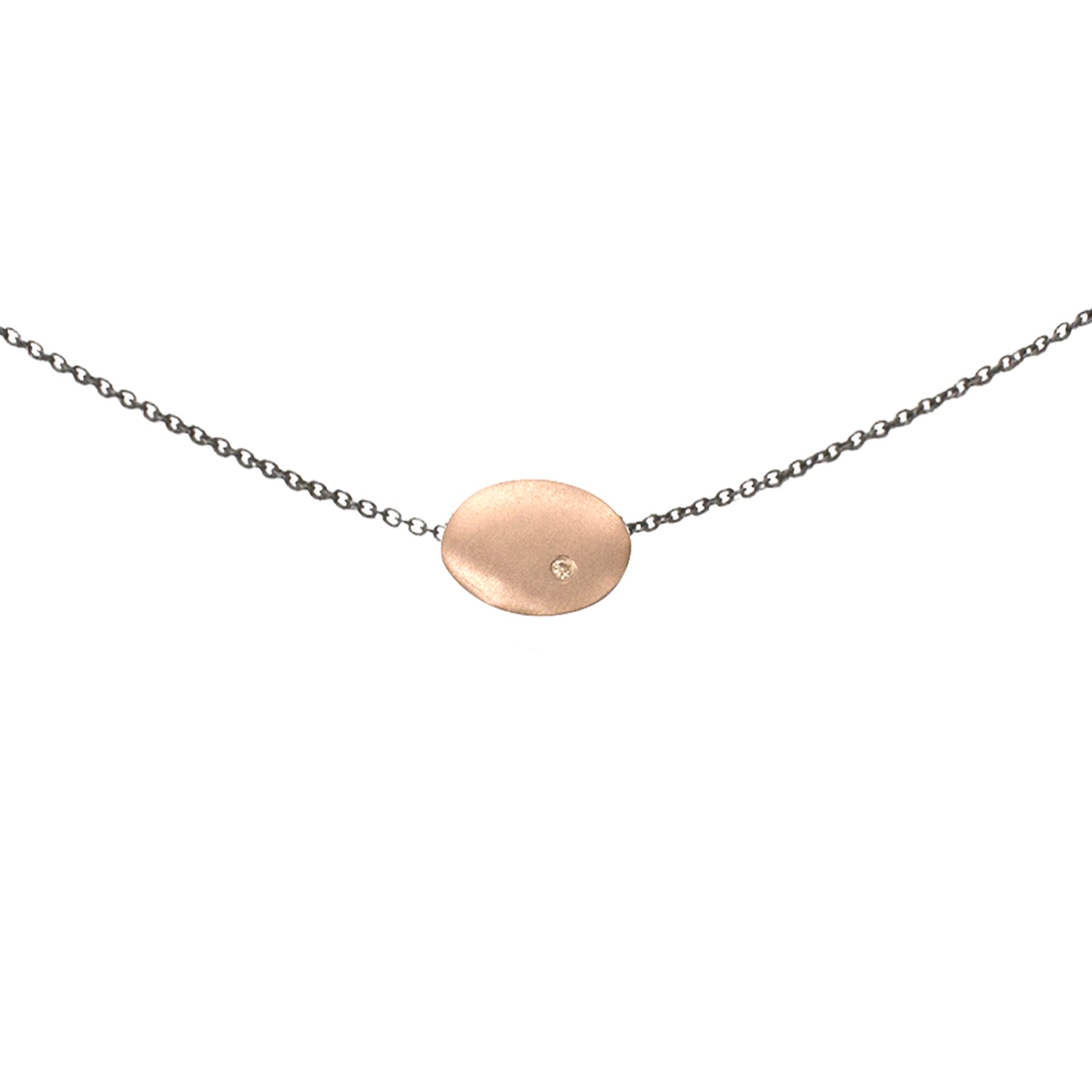 14k Rose Gold Disc Necklace