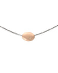 14k rose gold with brown diamond small disc necklace