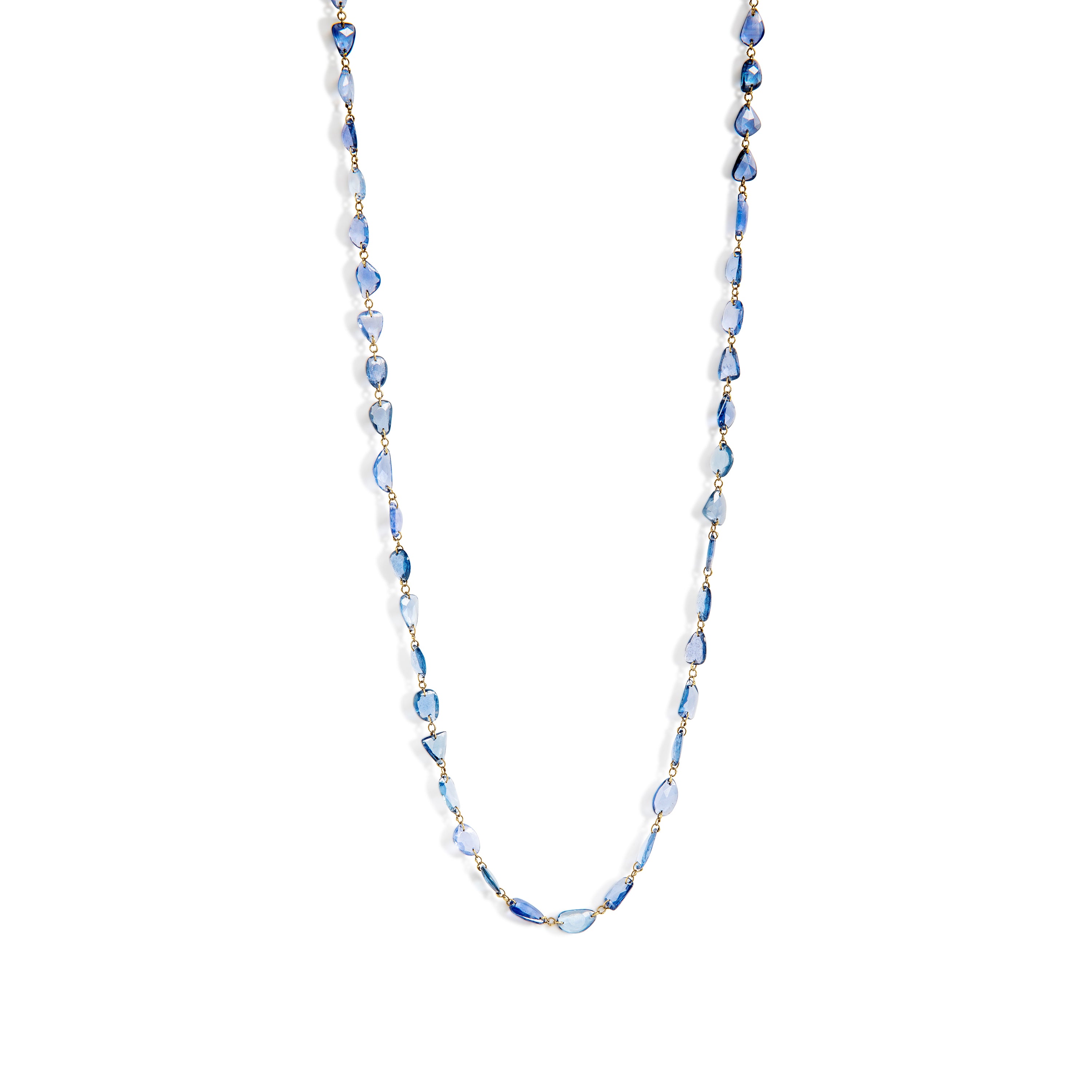  rose-cut blue sapphire necklace