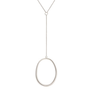 sterling silver drawn "o" drop necklace
