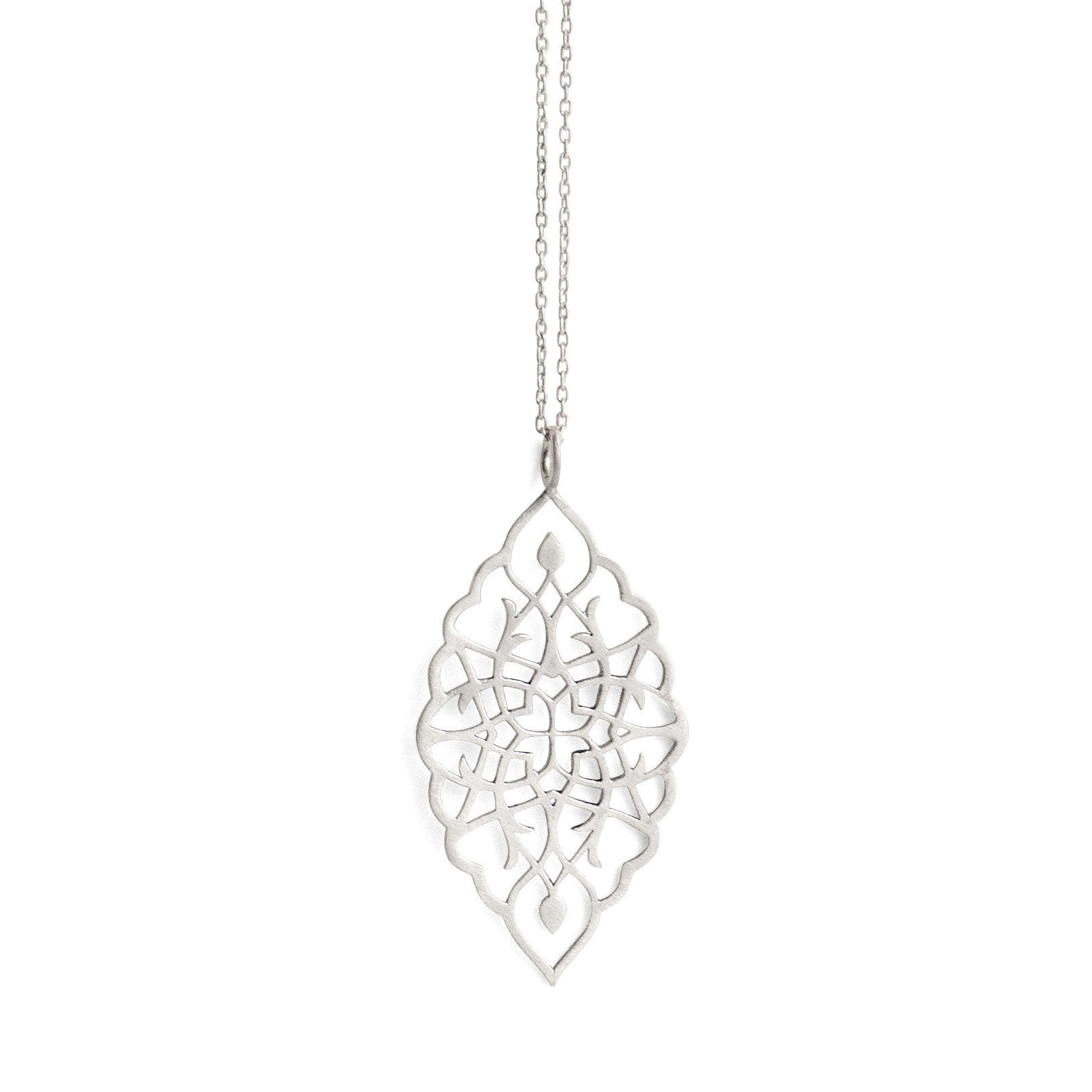sterling silver / 27" sterling silver chain arabesque petal pendant
