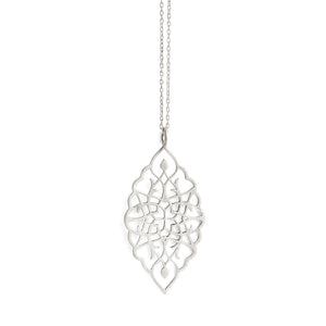 sterling silver / 27" sterling silver chain arabesque petal pendant