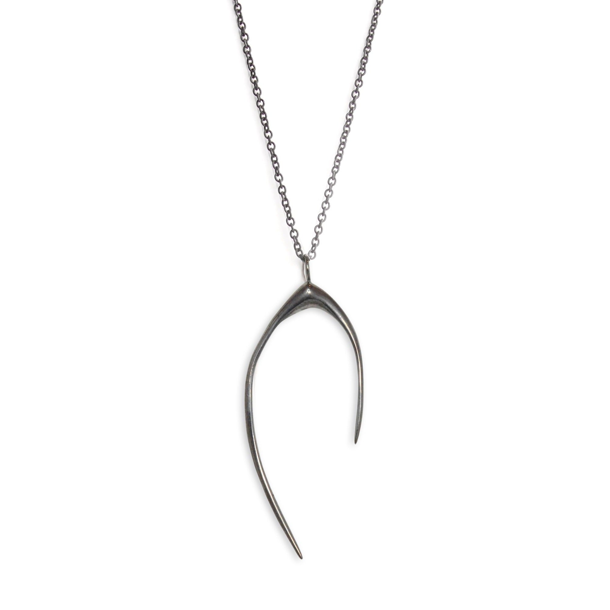 sterling silver plated in black rhodium swallow pendant