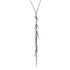 sterling silver plated in black rhodium small point long drop necklace